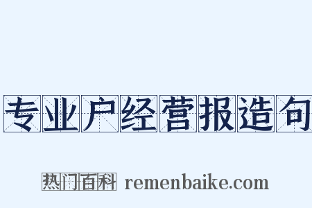 专业户经营报造句是什么意思的图片